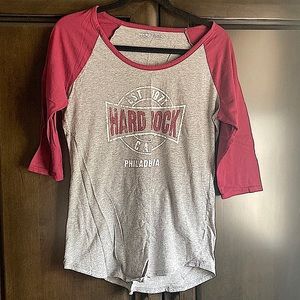 Hard Rock Café Philadelphia baseball ringer tee
